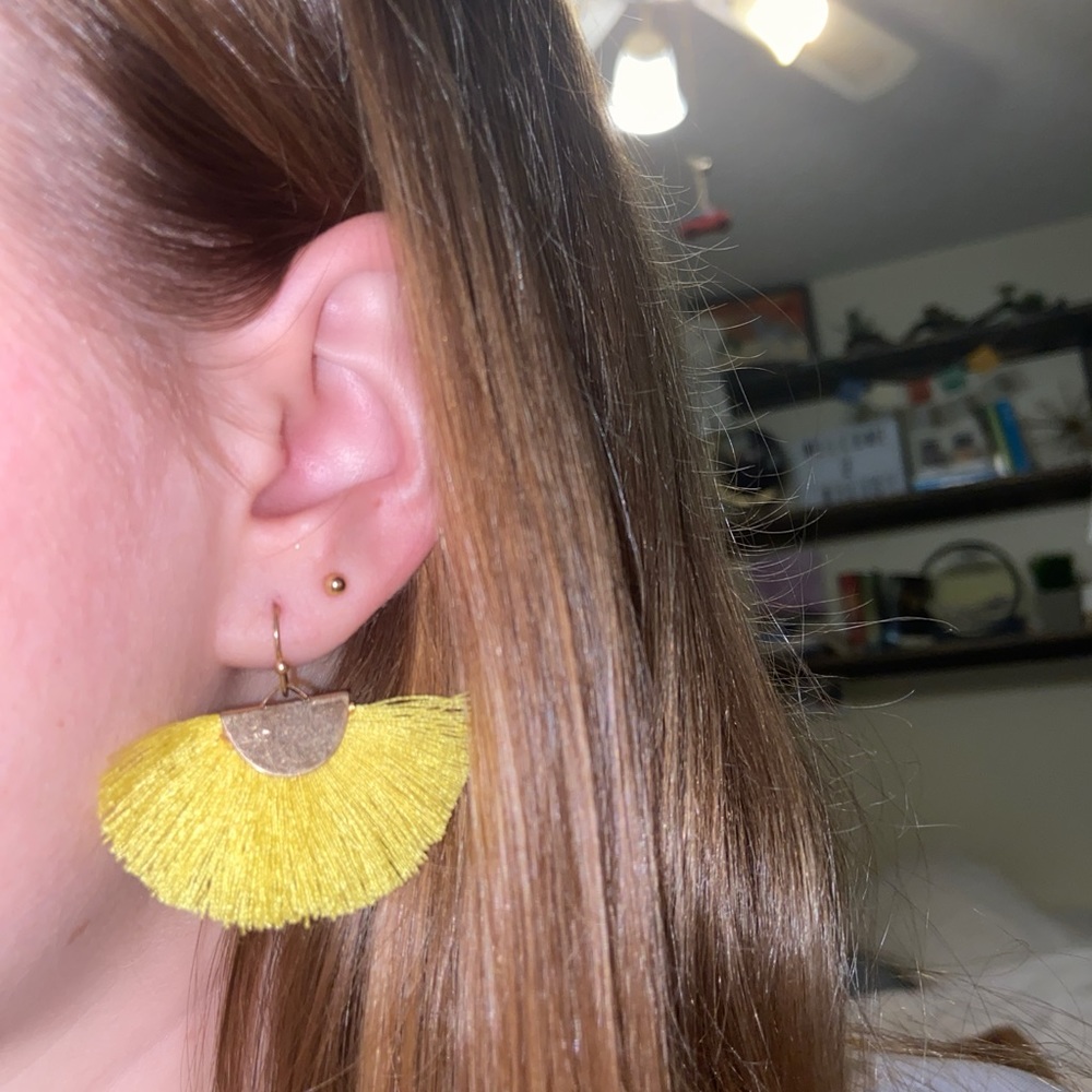 Yellow flare earrings